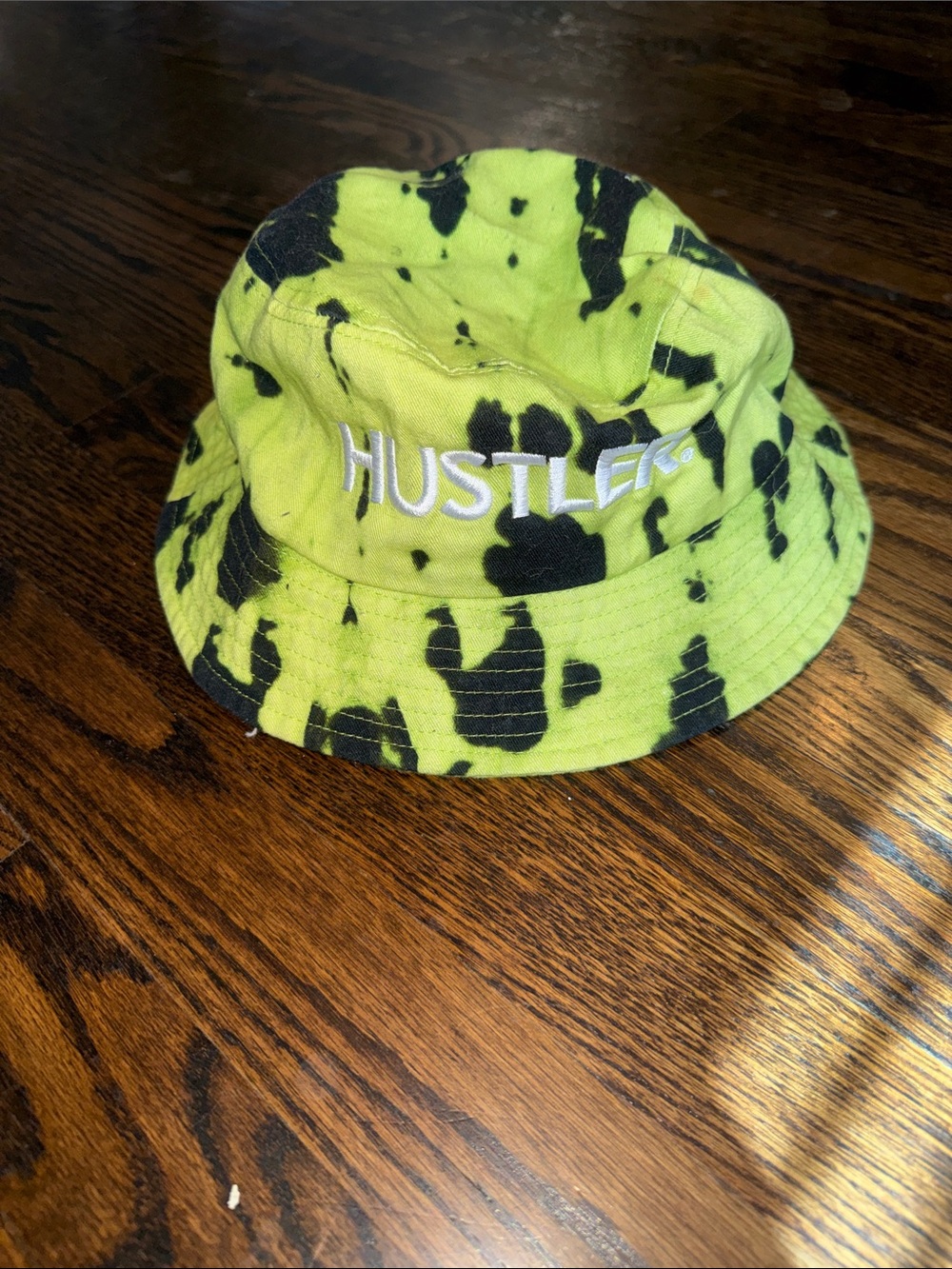 Reason Clothing x HUSTLER Neon Green Cow Print Bucket Hat OS